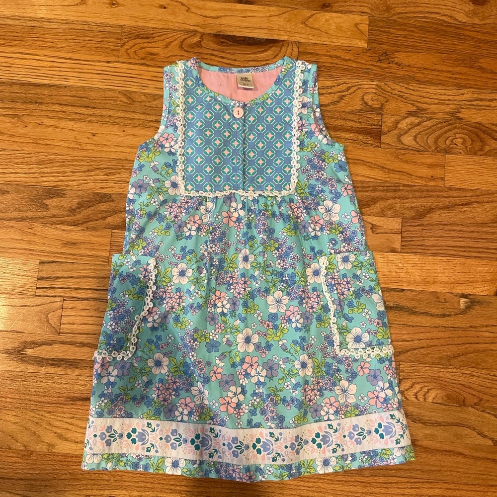 Wildflowers Blue and Pink Sleeveless Sundress